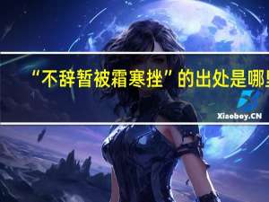 “不辞暂被霜寒挫”的出处是哪里