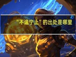 “不遑宁止”的出处是哪里