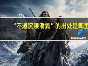 “不道沉腰潘鬓”的出处是哪里