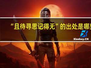 “且待寻思记得无”的出处是哪里