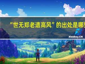 “世无郑老遗高风”的出处是哪里