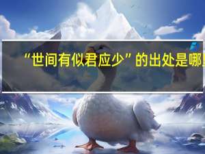 “世间有似君应少”的出处是哪里