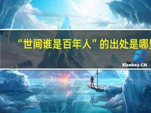 “世间谁是百年人”的出处是哪里