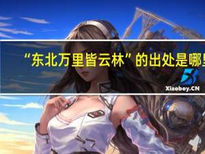 “东北万里皆云林”的出处是哪里