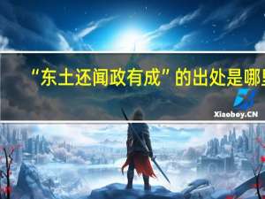 “东土还闻政有成”的出处是哪里