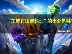 “东坡有田谁料理”的出处是哪里