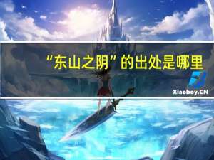 “东山之阴”的出处是哪里
