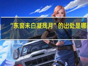 “东窗未白凝残月”的出处是哪里