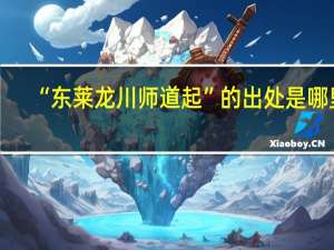 “东莱龙川师道起”的出处是哪里