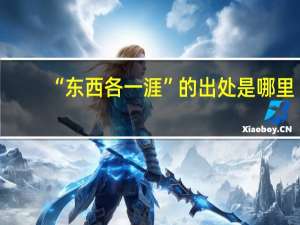 “东西各一涯”的出处是哪里