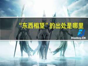 “东西相望”的出处是哪里