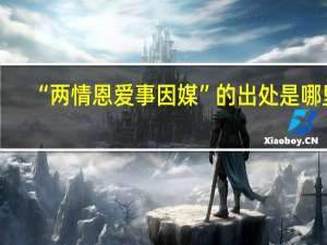 “两情恩爱事因媒”的出处是哪里