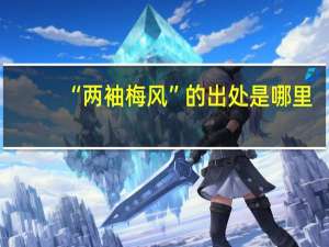 “两袖梅风”的出处是哪里