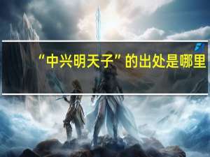 “中兴明天子”的出处是哪里