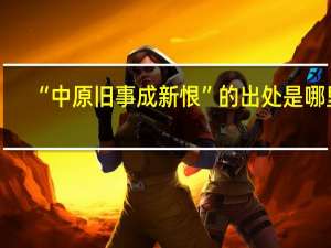 “中原旧事成新恨”的出处是哪里