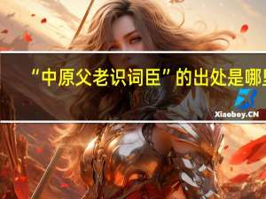 “中原父老识词臣”的出处是哪里