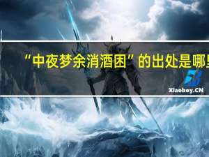 “中夜梦余消酒困”的出处是哪里
