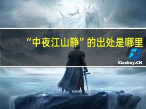 “中夜江山静”的出处是哪里