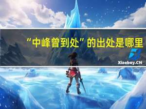 “中峰曾到处”的出处是哪里