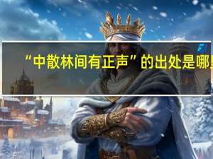 “中散林间有正声”的出处是哪里