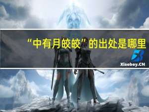 “中有月皎皎”的出处是哪里
