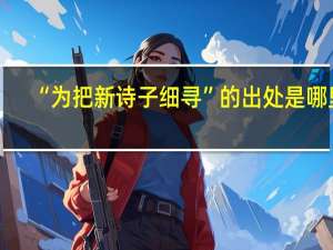 “为把新诗子细寻”的出处是哪里