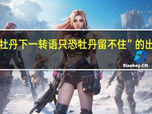 “为牡丹下一转语只恐牡丹留不住”的出处是哪里