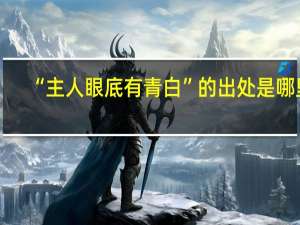 “主人眼底有青白”的出处是哪里
