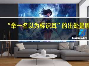 “举一名以为标识耳”的出处是哪里