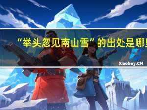 “举头忽见南山雪”的出处是哪里