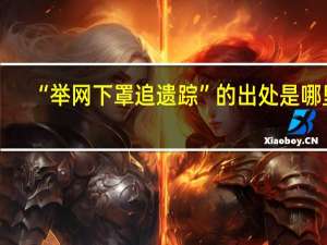 “举网下罩追遗踪”的出处是哪里