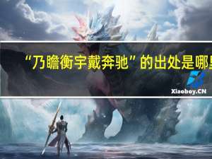 “乃瞻衡宇戴奔驰”的出处是哪里