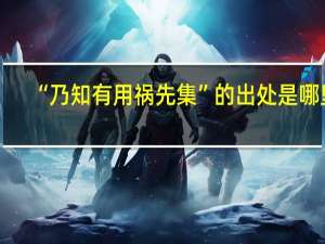 “乃知有用祸先集”的出处是哪里