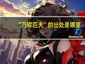 “乃称匹夫”的出处是哪里