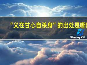 “义在甘心自杀身”的出处是哪里