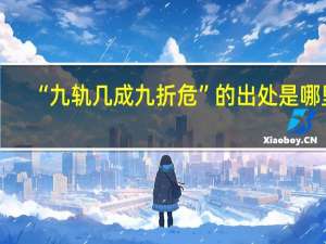 “九轨几成九折危”的出处是哪里