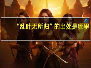 “乱叶无所归”的出处是哪里