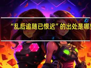 “乱后追随已恨迟”的出处是哪里