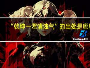 “乾坤一浑清浊气”的出处是哪里