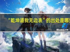 “乾坤道我无边表”的出处是哪里