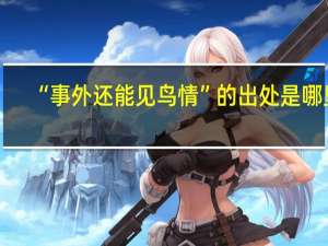 “事外还能见鸟情”的出处是哪里