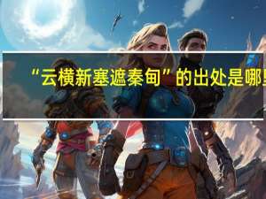 “云横新塞遮秦甸”的出处是哪里