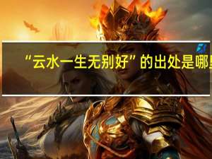 “云水一生无别好”的出处是哪里