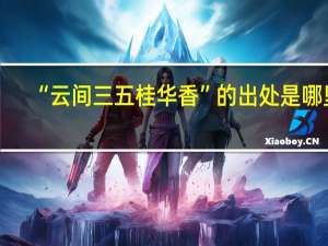 “云间三五桂华香”的出处是哪里