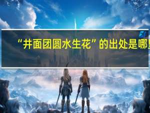 “井面团圆水生花”的出处是哪里