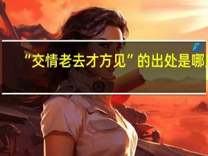 “交情老去才方见”的出处是哪里