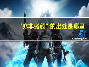 “亦非盛颜”的出处是哪里