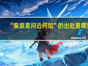 “亲朋莫问近何如”的出处是哪里