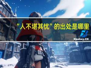 “人不堪其忧”的出处是哪里