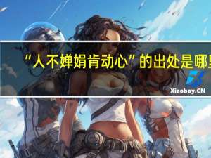 “人不婵娟肯动心”的出处是哪里